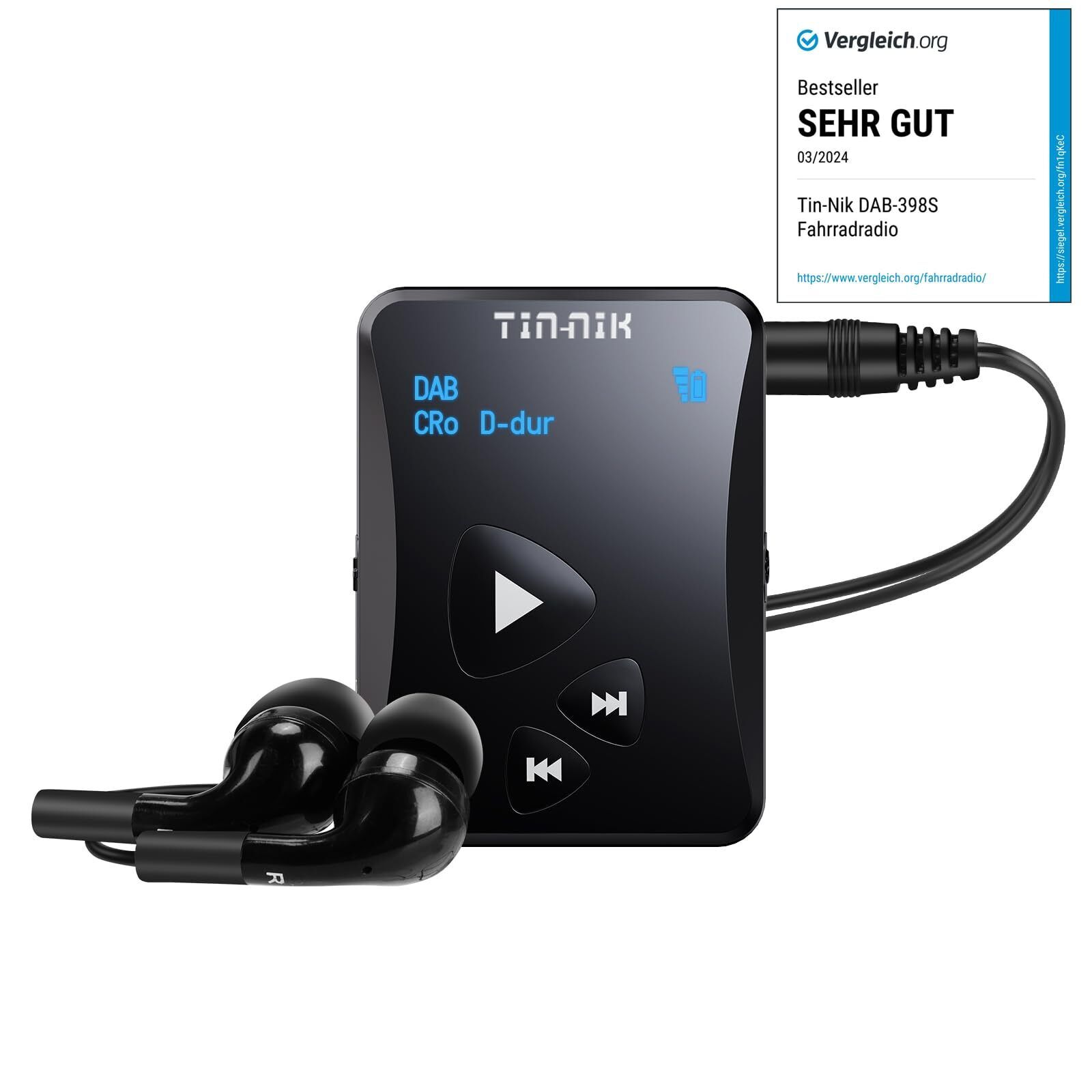 Tin-Nik DAB-398S Radio personale, portatile, DAB/DAB+, Mini-radio digitale, t...