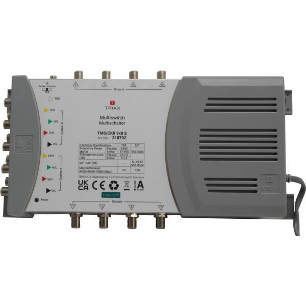 Triax TMS/CKR 9x8 S multinterruttore satellitare 5 ingressi 8 uscite