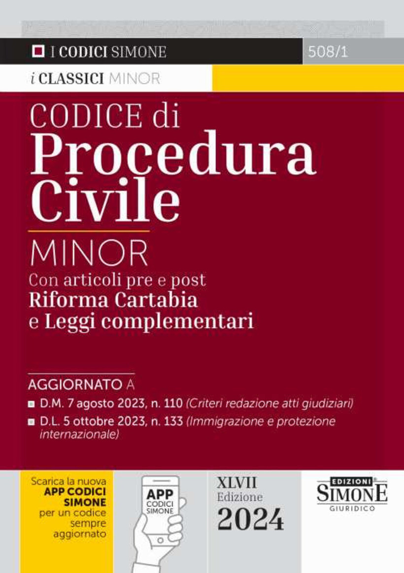 CODICE DI PROCEDURA CIVILE. EDIZ. MINOR. CON APP - AA.VV. 9788891437297