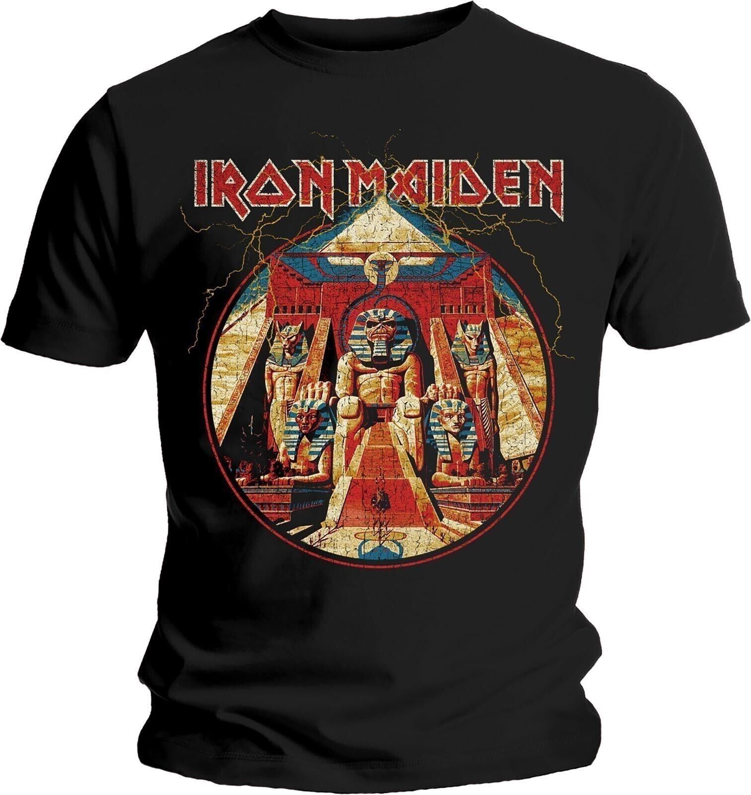 Iron Maiden: Powerslave Lightning Circle (T-Shirt Unisex Tg. XL) -
