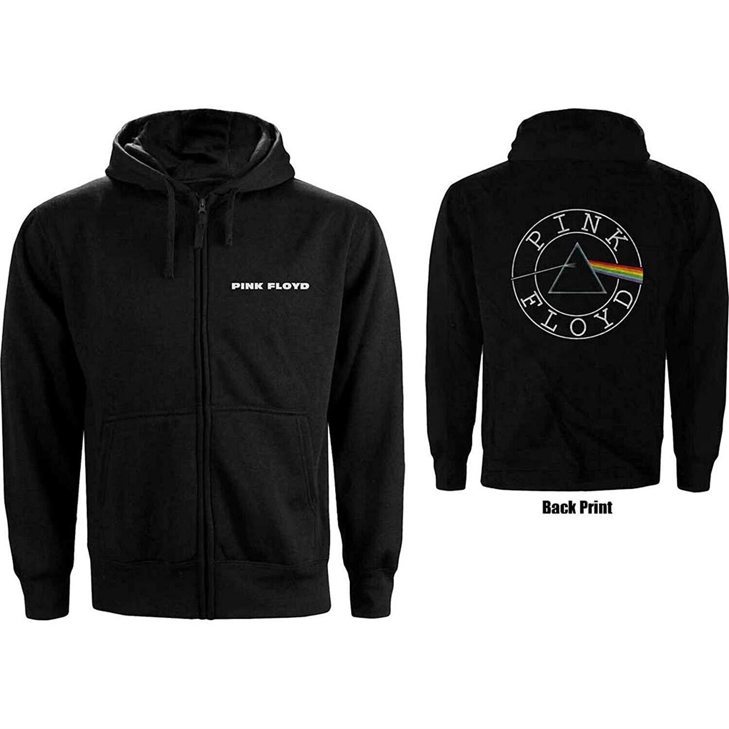 Pink Floyd: Zipped Circle Logo (Back Print) (Small) (Felpa Con Cappuccio Unisex