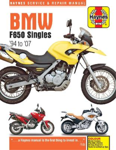 BMW F650 Singles (94 - 07) Haynes Repair Manual (Tascabile)