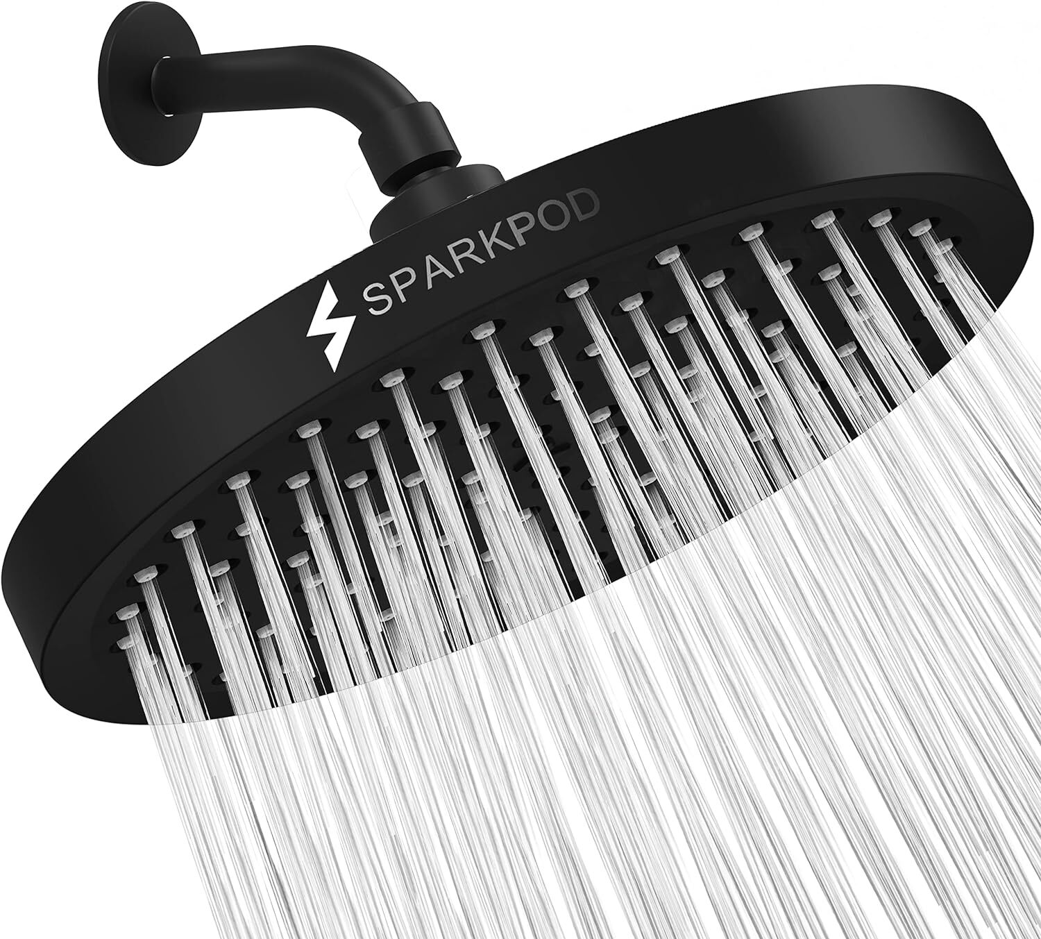 Sparkpod Fixed Shower Head 20 Cm Round Matte Black -
