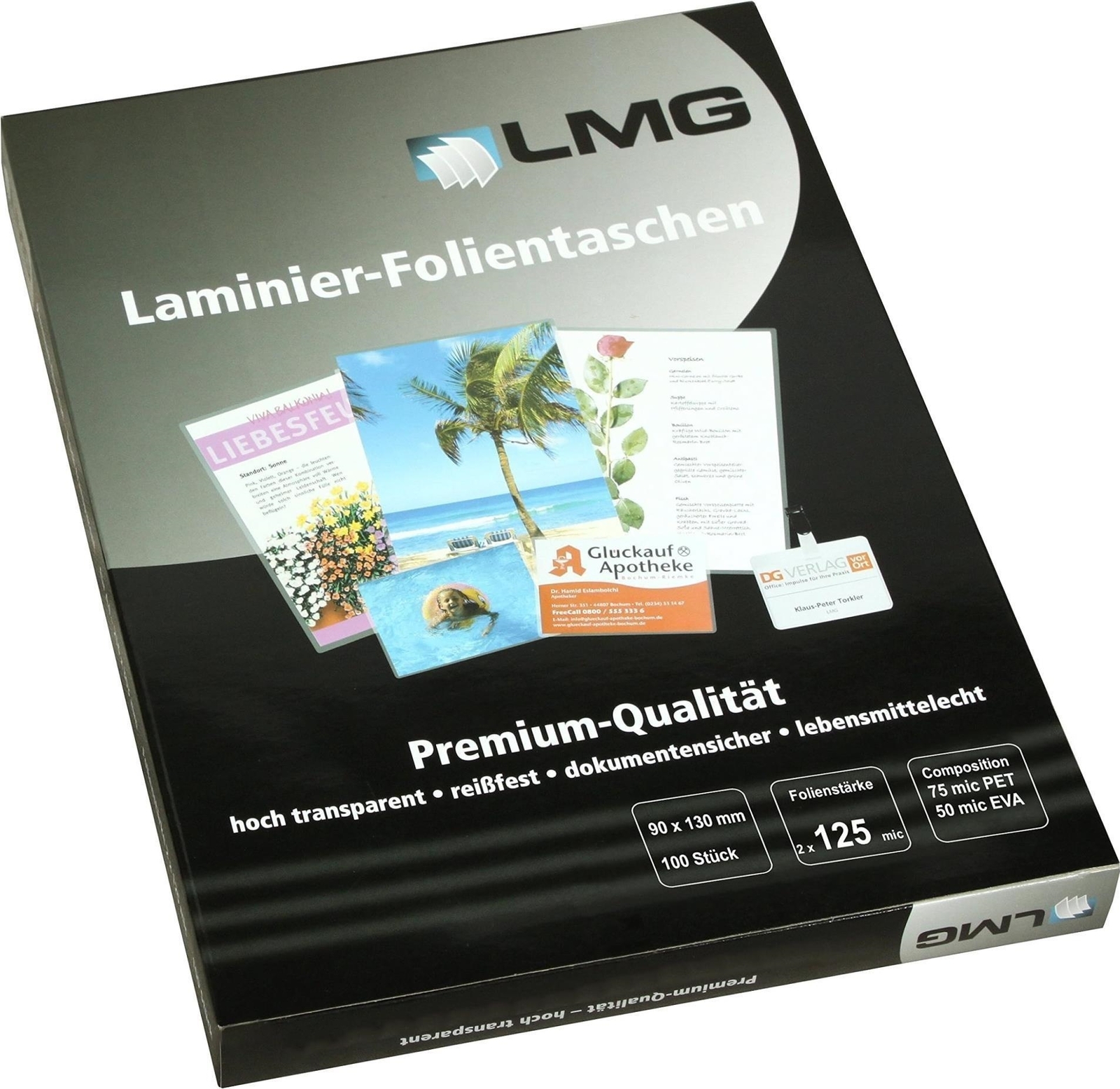 Lmg: Laminier-Folientaschen 90X130 125Mic 100pcs -