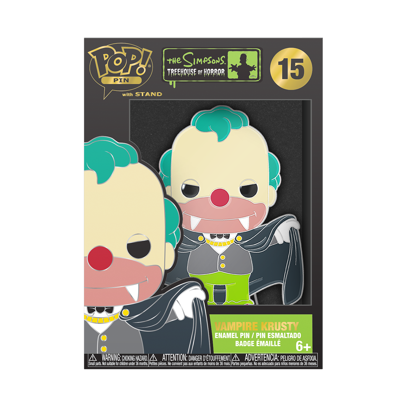 Simpsons (The): Funko Pop! Large Enamel Pin - Vampire Krusty -