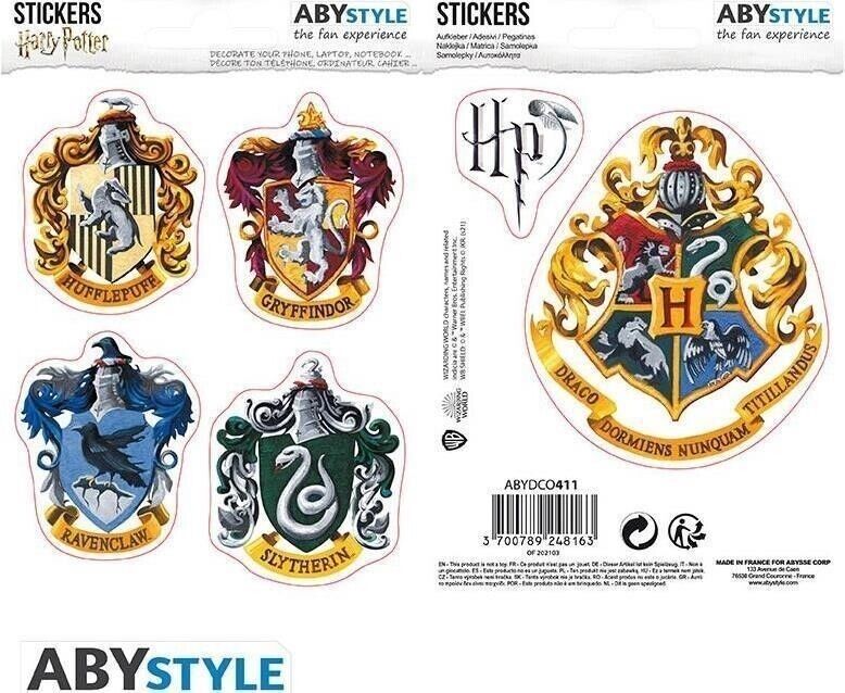 Harry Potter: ABYstyle - Hogwarts Houses (Stickers 16x11 Cm & 2 Sheets / Fogli &