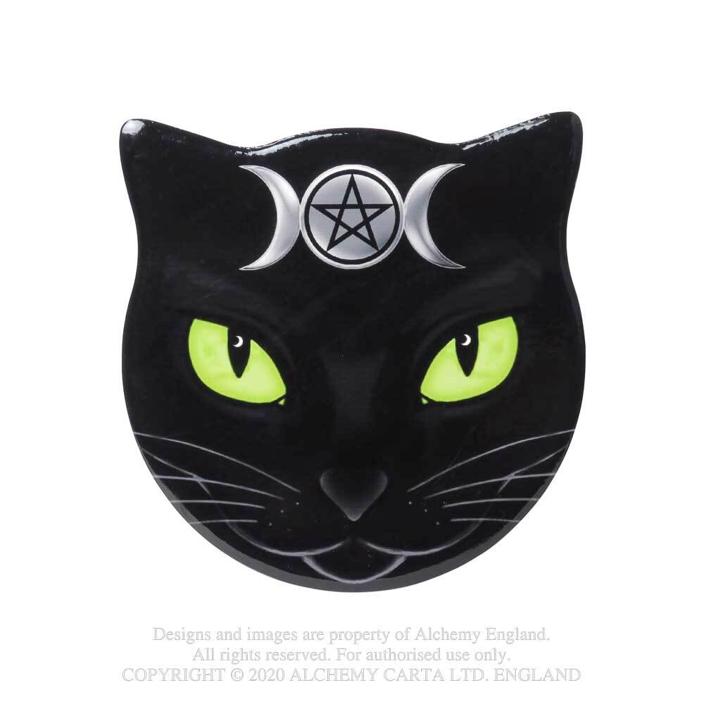Alchemy: Triple Moon Cat Ceramic Individual Coaster (Sottobicchiere) -