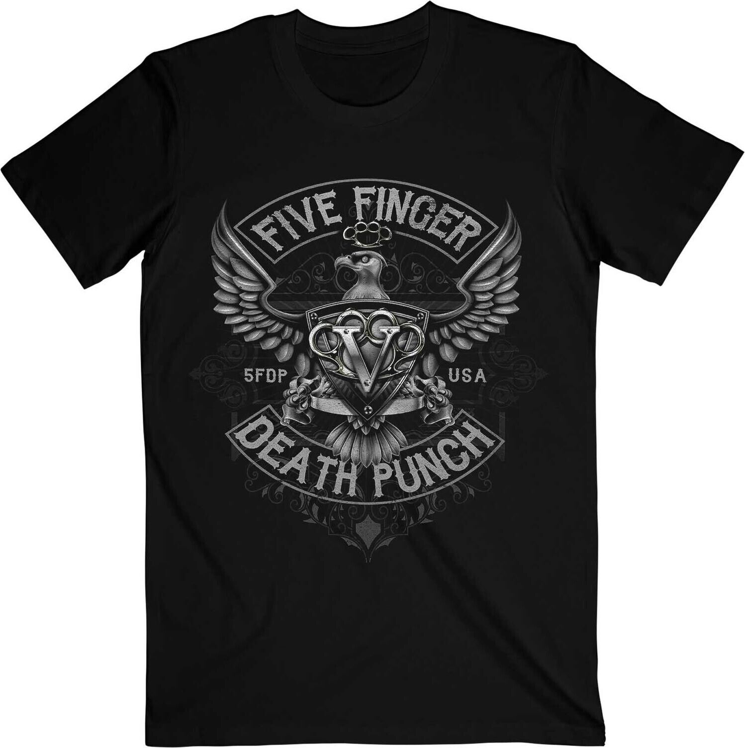 Five Finger Death Punch: Howe Eagle Crest (T-Shirt Unisex Tg. M) -