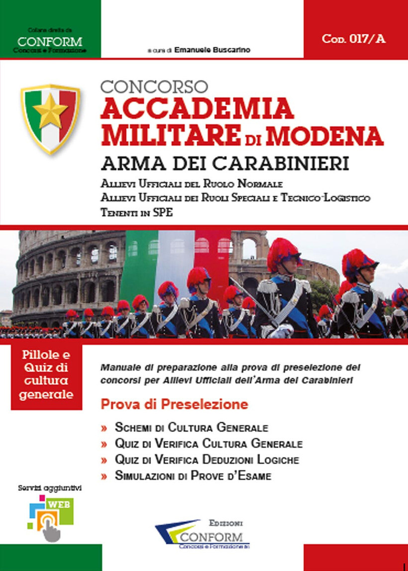 CONCORSO ACCADEMIA MILITARE DI MODENA. ARMA DEI CARABINIERI. PROVA DI
