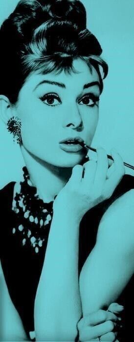 Audrey Hepburn: Imagicom - Photomdays13 - Audrey In Blue Wall Stickers 100X254