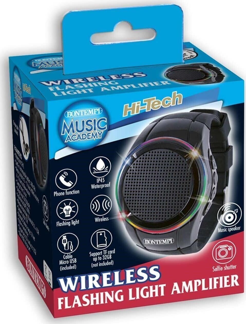 Bontempi 48 1100 - Wireless Watch Amplifier Con Luci A Led Microfono Integrato