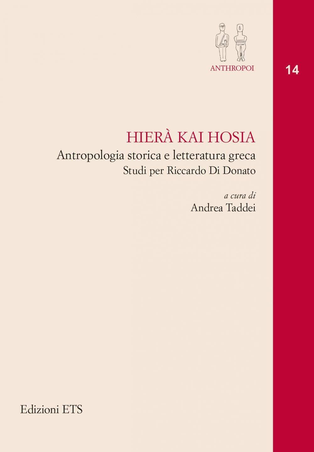 9788846757753 Hierà kai Hosia. Antropologia storica e letteratu...rdo Di Donato