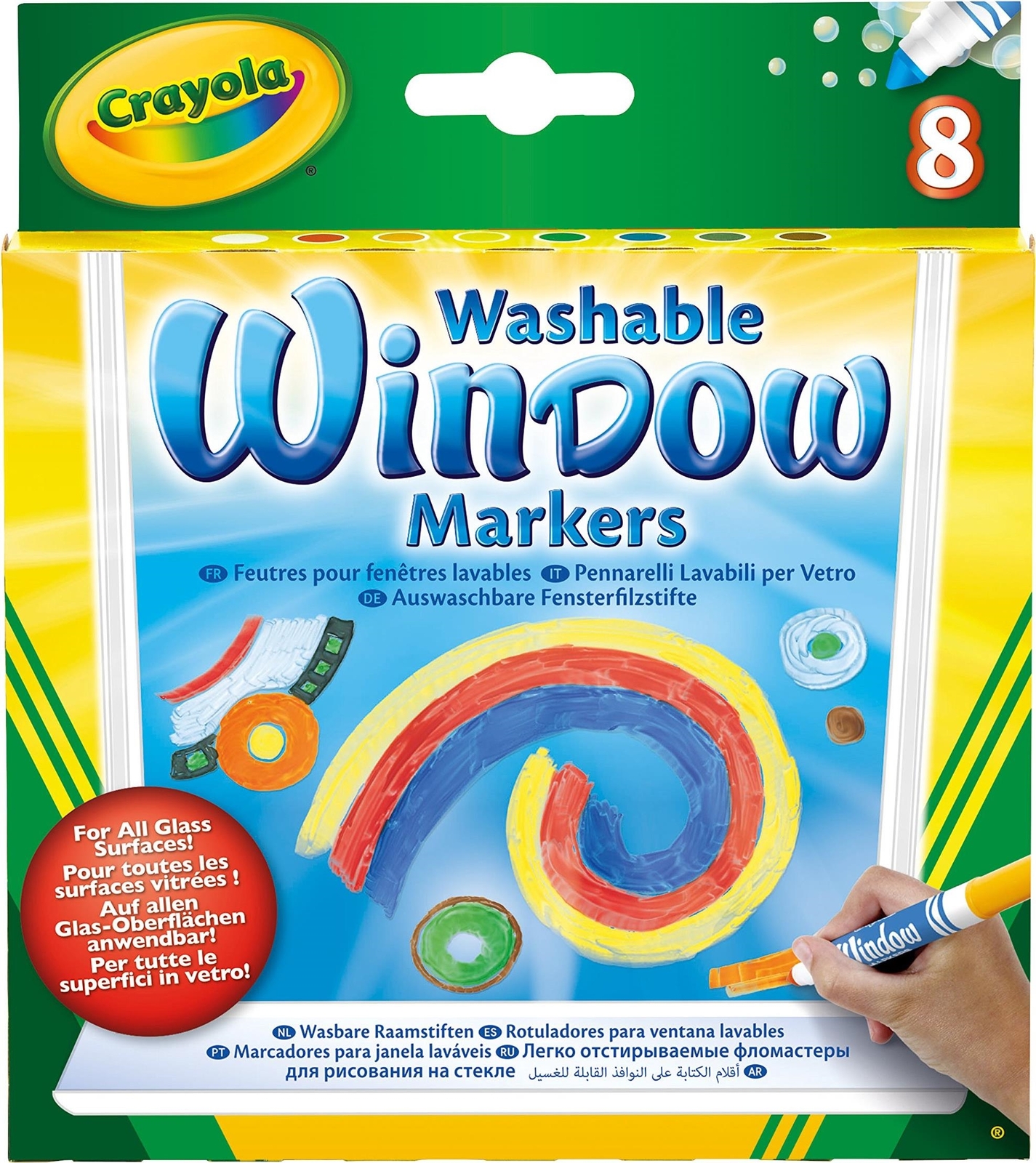 Crayola: 8 Pennarelli Per Vetro -
