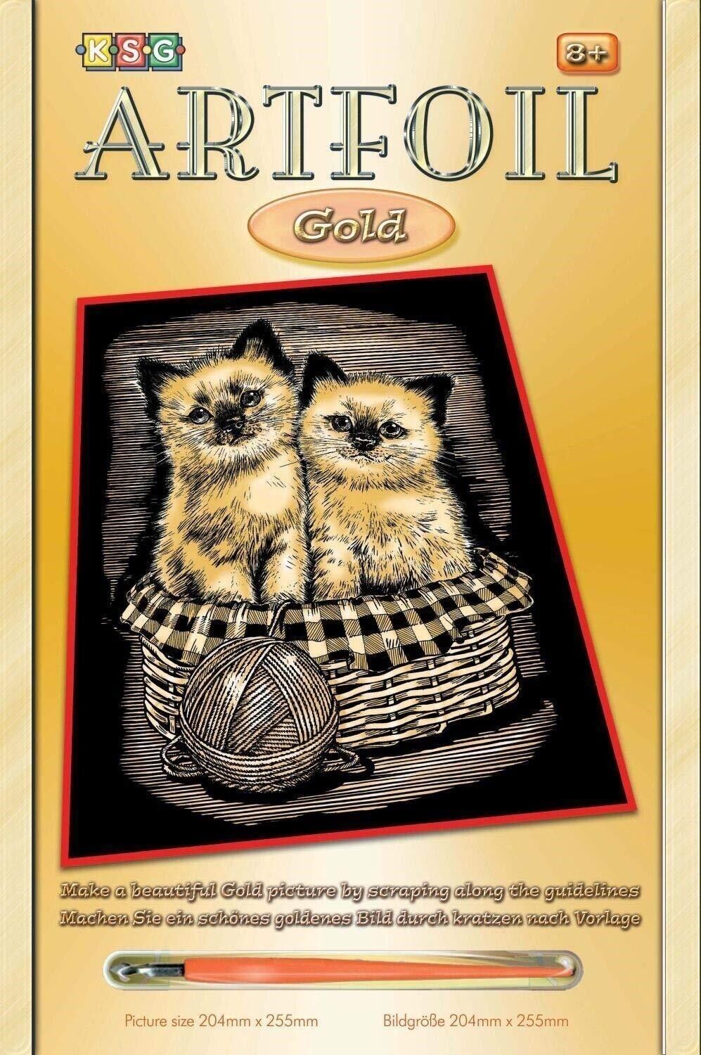 Sequin Art: 0602 - Artfoil Gold - Kittens -
