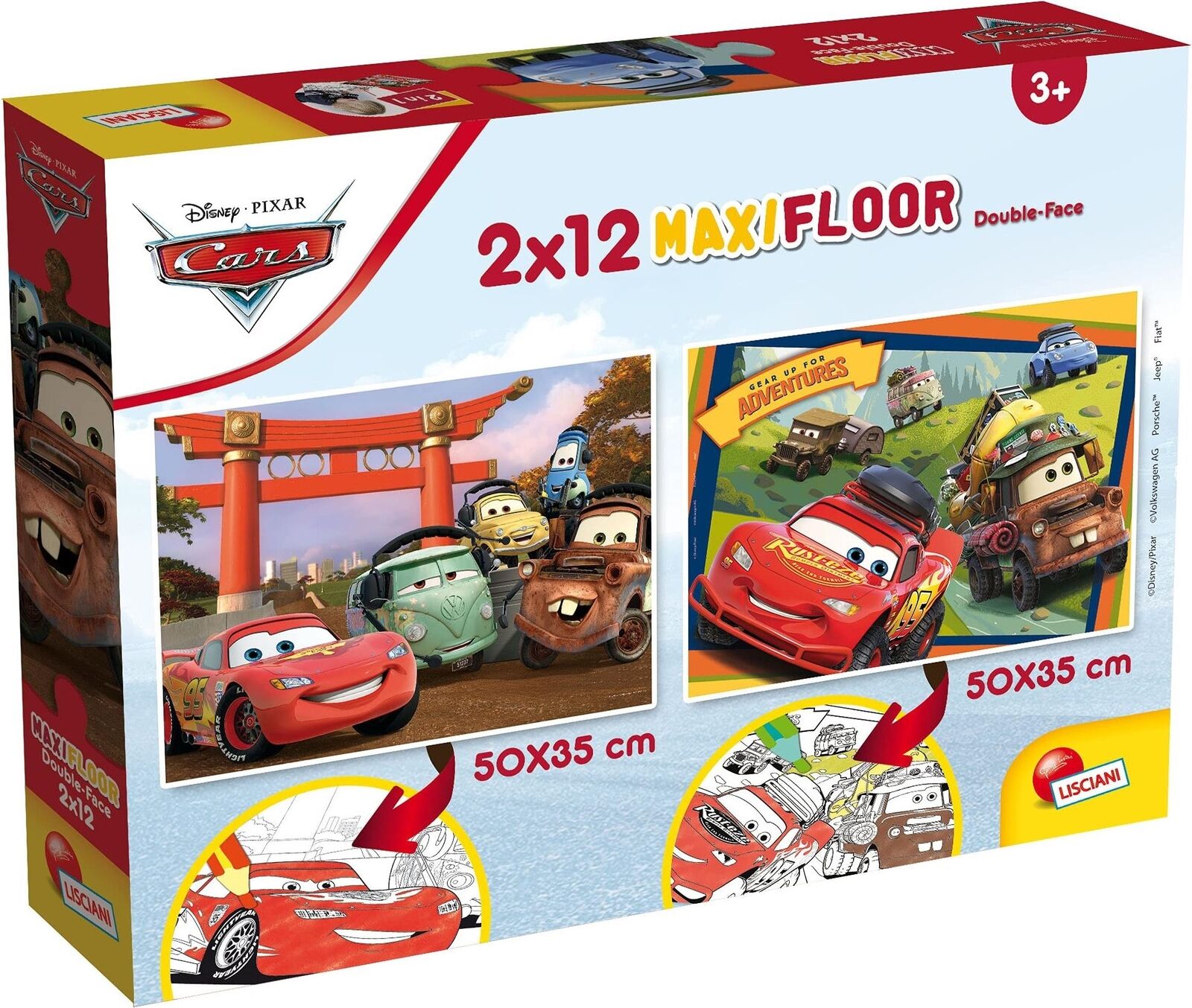 Disney: Lisciani - Puzzle Supermaxi 2 X 12 Cars -