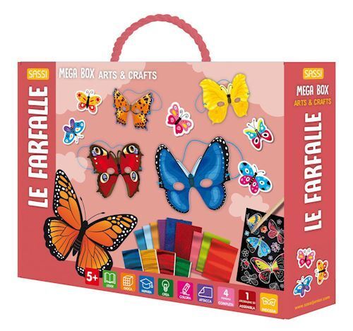LE FARFALLE. MEGA BOX ARTS & CRAFTS. EDIZ. A COLORI. CON GADGET  - Sassi
