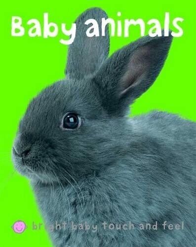 Roger Priddy Bright Baby Touch & Feel Baby Animals (Libro di cartone)
