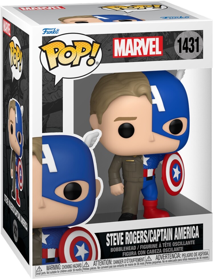 Marvel: Funko Pop! Captain America - Split Captain Steve Rogers​ (Vinyl Figure 1