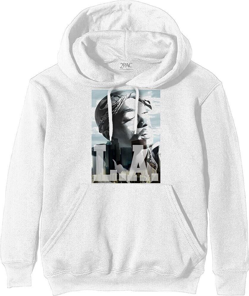 Tupac: La Skyline (Felpa Con Cappuccio Unisex Tg. XL) -