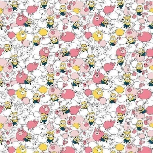 Minions: Imagicom - Wpapmin203 - Minions Pattern Piggy Minions Wall Stickers 200