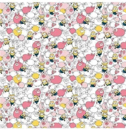 Minions: Imagicom - Wpapmin103 - Minions Pattern Piggy Minions Wall Stickers 100