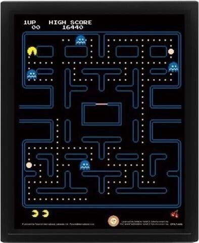 Nintendo: Pyramid - Pac-Man - Framed 25X20 Cm (3D Lenticular Print / Stampa) -