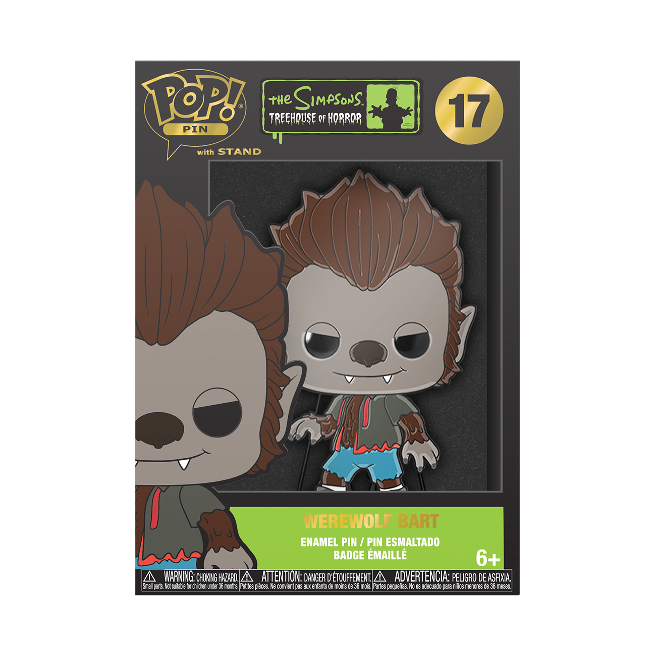 Simpsons (The): Funko Pop! Large Enamel Pin - Werewolf Bart With Chase -