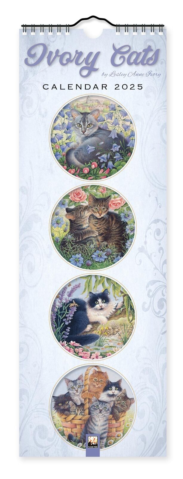 Flame Tree Stud Ivory Cats Slim Calendar 2025 (Art Calendar): Origina (Calendar)