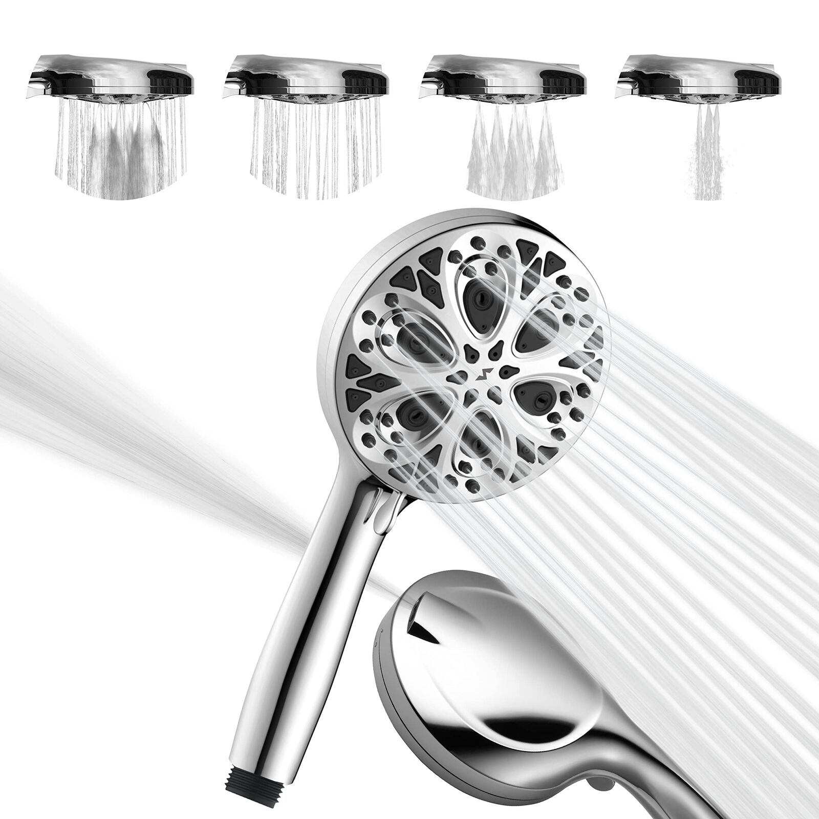 SparkPod  5`` Shower Head High Pressure 10 Functions Chrome NUOVO