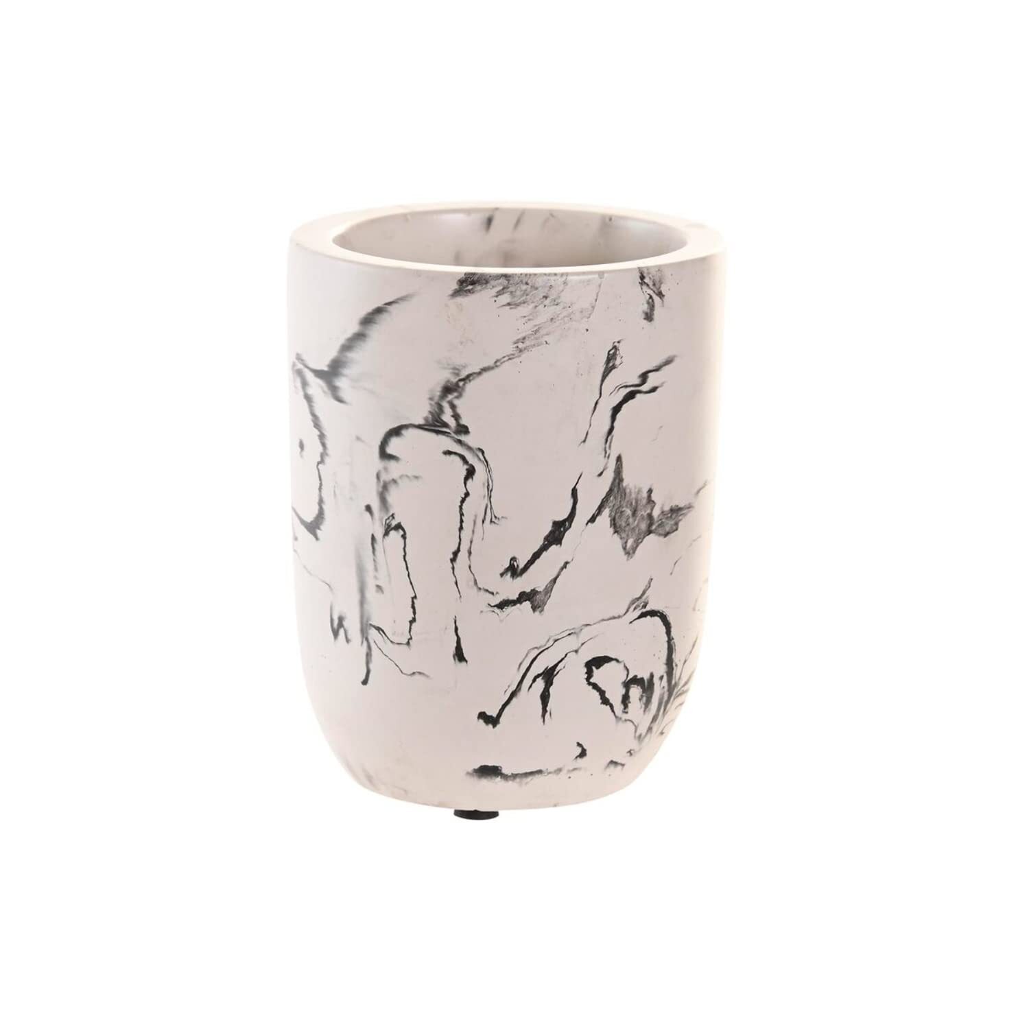 Glass Dkd Home Decor 7 X 7 X 9,5 Cm Black Cement White NUOVO