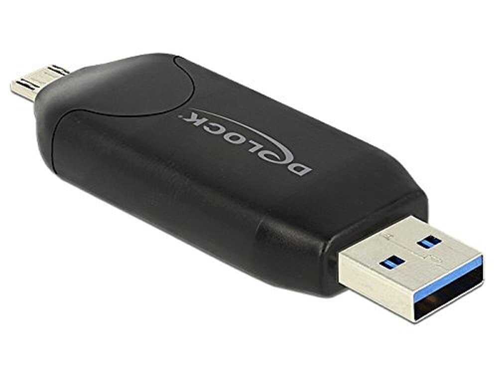 DELOCK Card Reader USB3.0 A +micro B-> SD/SDHC/MMC NUOVO