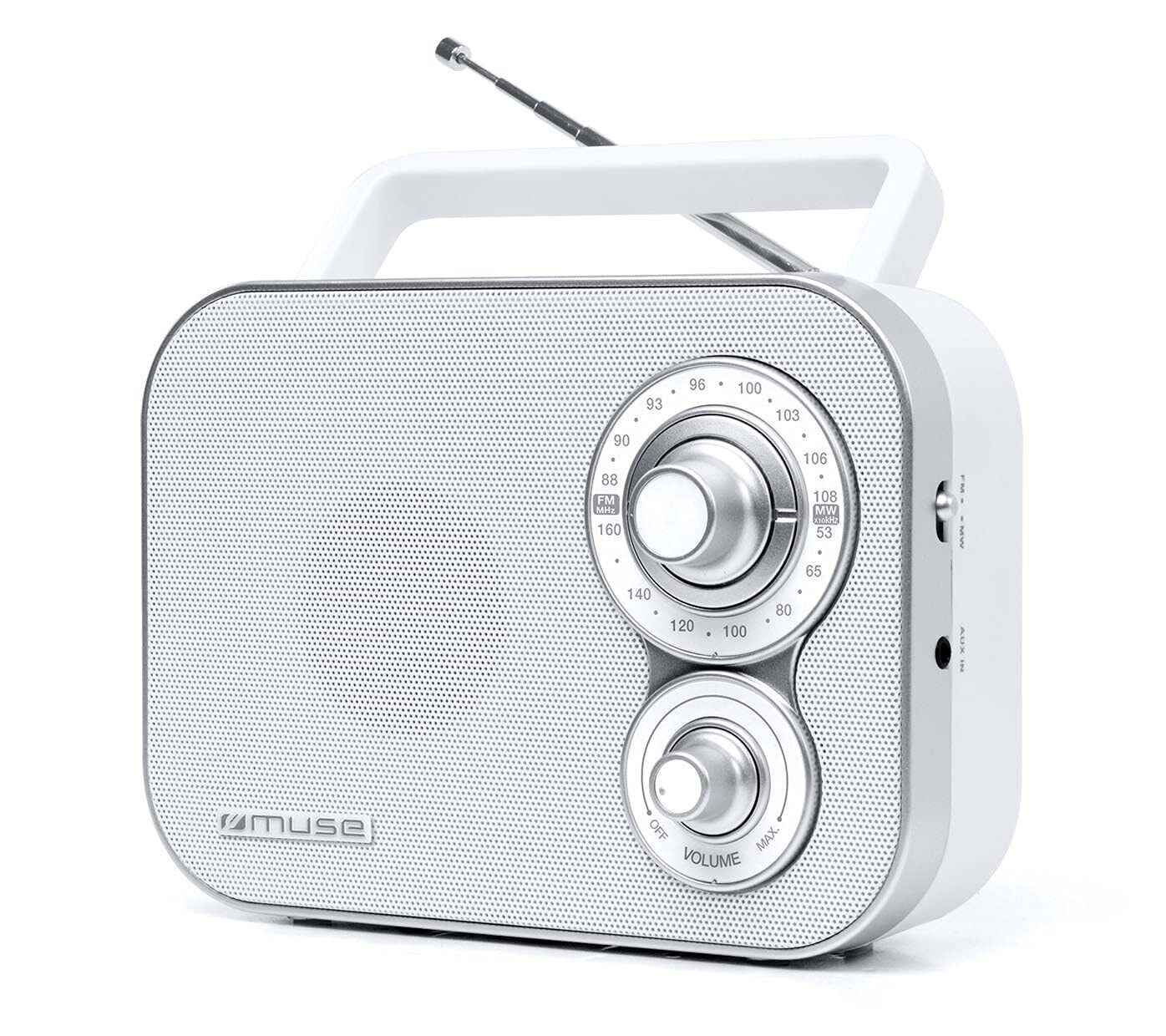 2 Band Portable Radio-muse Radio M-051RW weiB ACC NUOVO