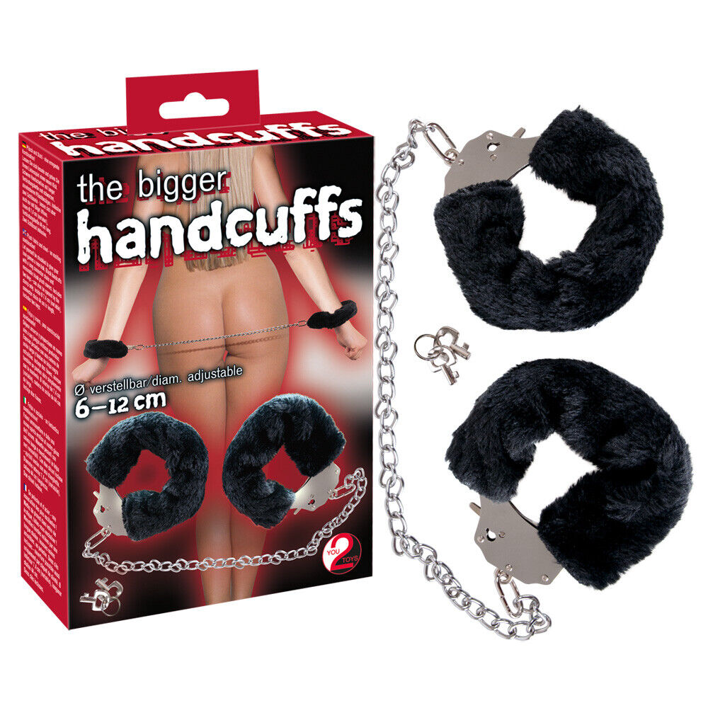 MANETTE DA POLSO CON PELO GIOCO EROTICO PELUCHE NERO-YOU2TOYS