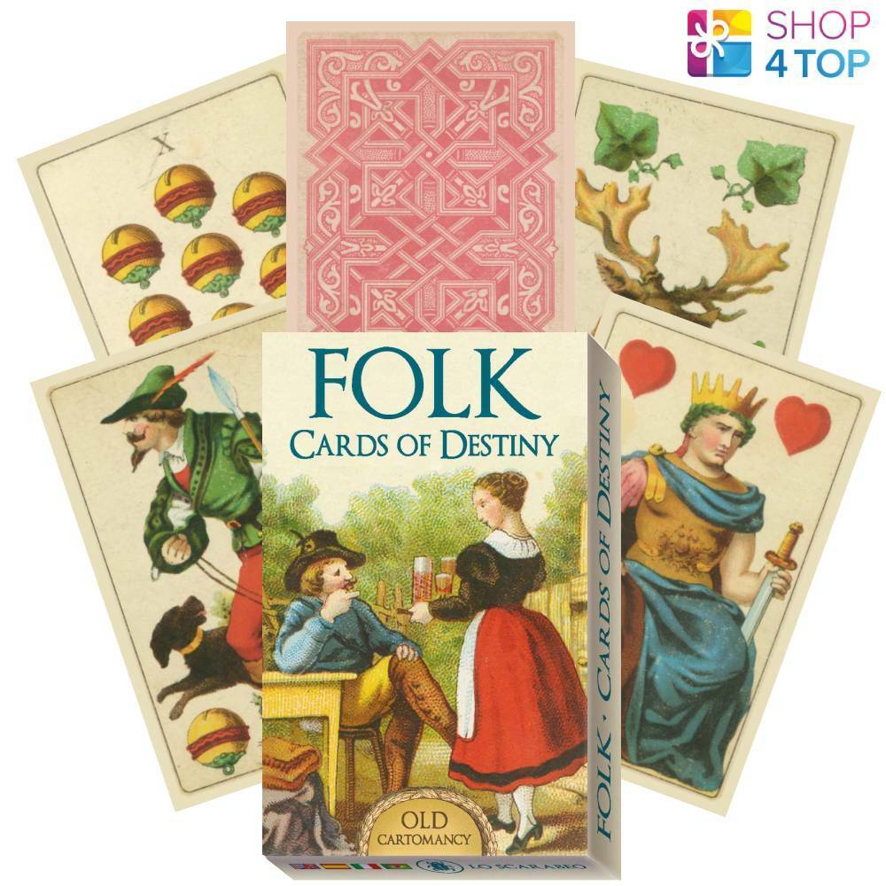 , Folk Carte of Destiny Predizione Fortuna lo scarabeo Vecchio Cartomancy Nuovo