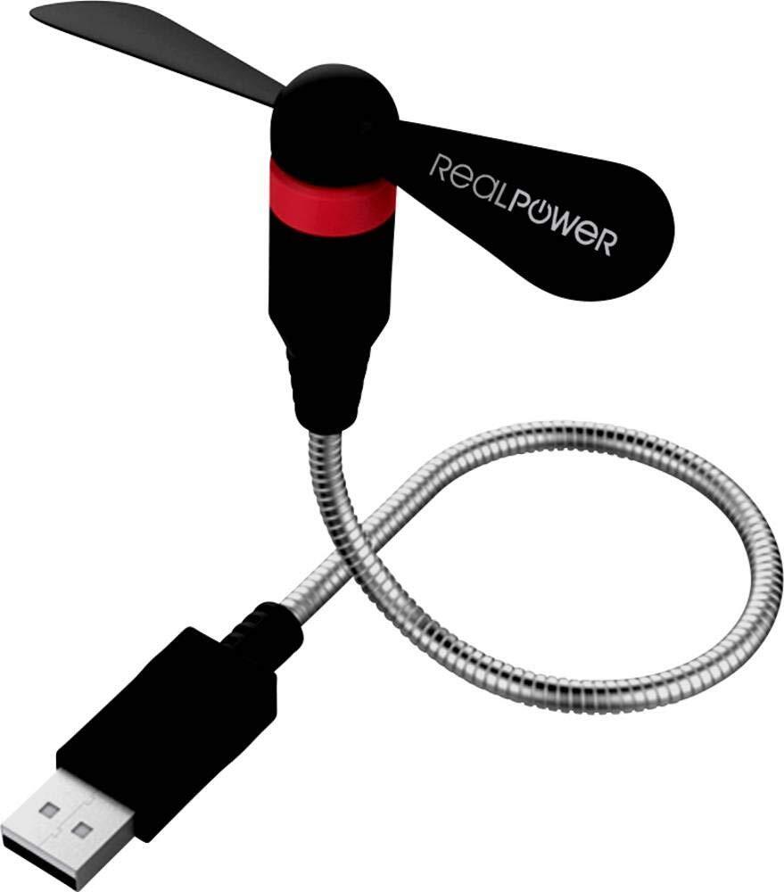 RealPower USB mini Ventilator schwarz USB-A (fl NUOVO