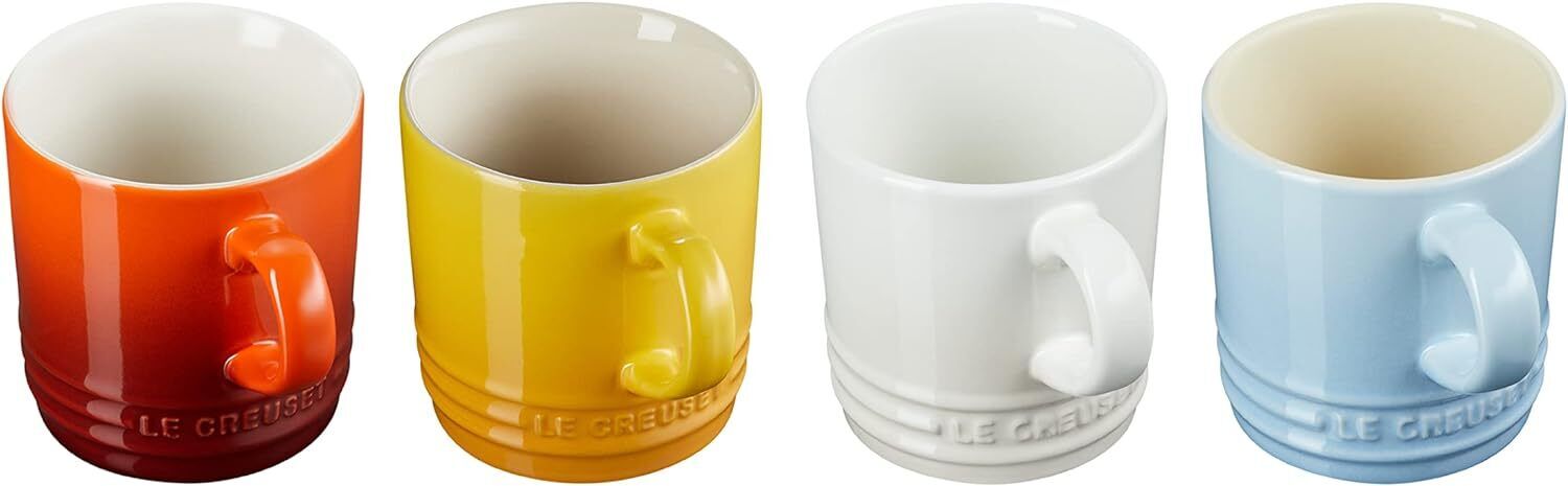 Le Creuset Set 4 Tazze Cappuccino in Gres Vetrificato, 200 ml, Elements, 8911320