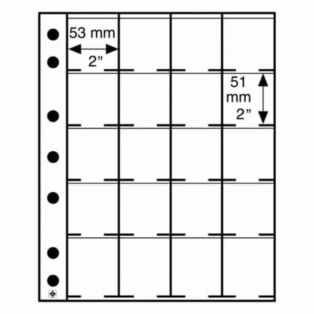 `Leuchtturm - Plastic Stock Pages Grande, With 20 Spaces For Coin H... ACC NUOVO