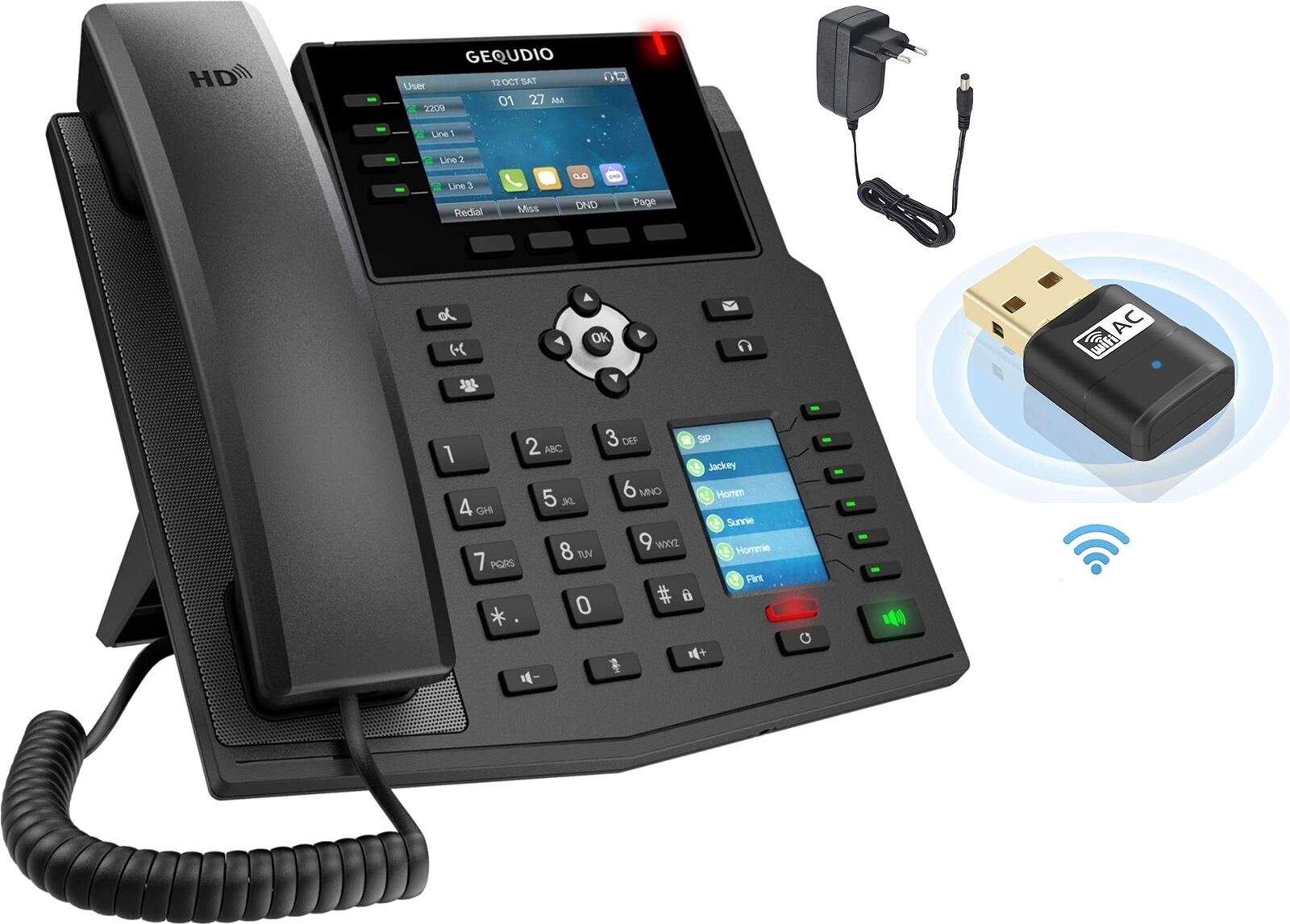 GEQUDIO GX5+ IP-Telefon Set mit Netzteil & WLAN St NUOVO