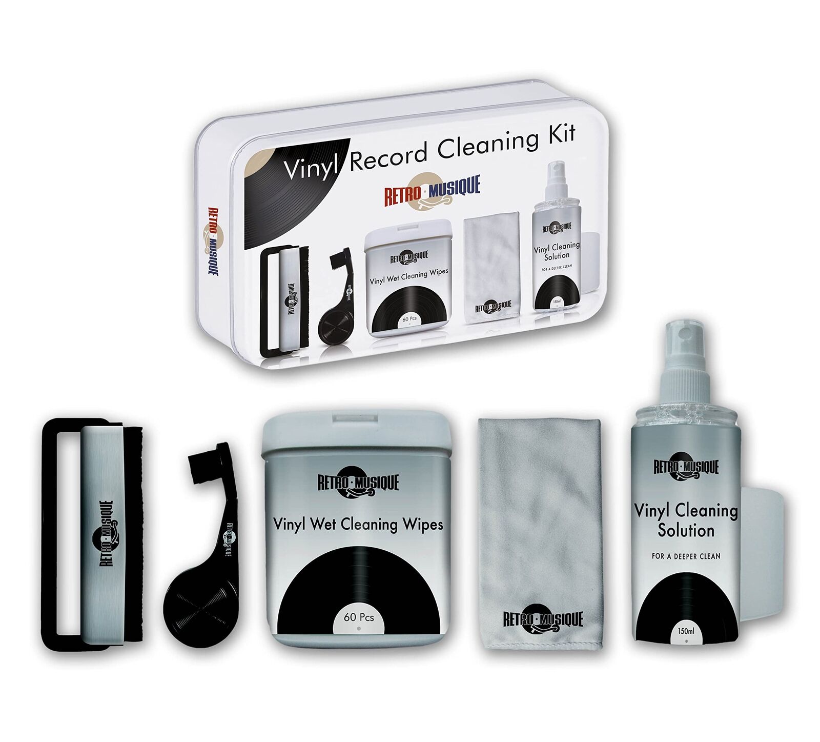 Music Protection - Vinyl Record Cleaning Kit - Retro Musique (Av-Acc) ACC NUOVO
