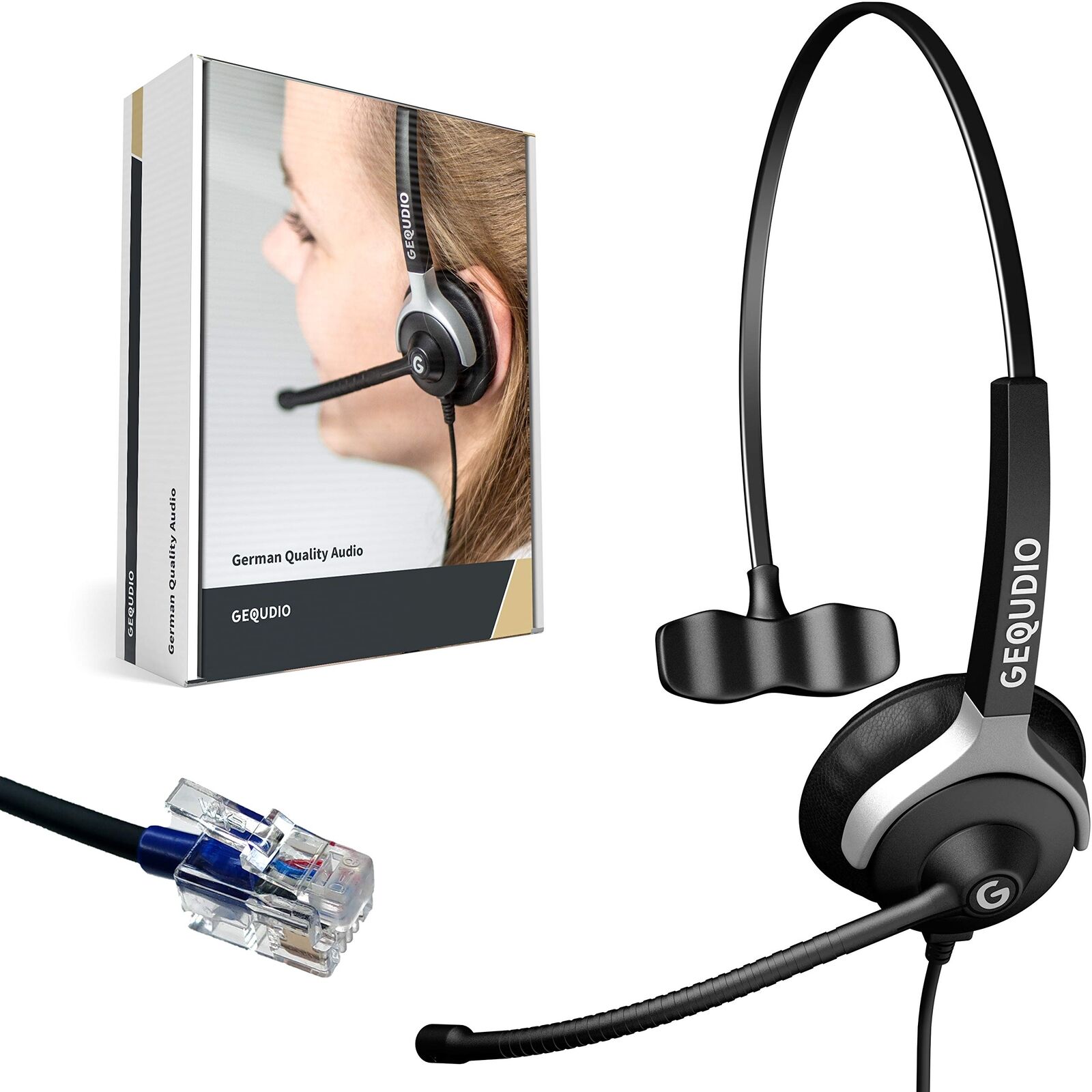 GEQUDIO Headset 1-Ohr fur Cisco mit Kabel NUOVO