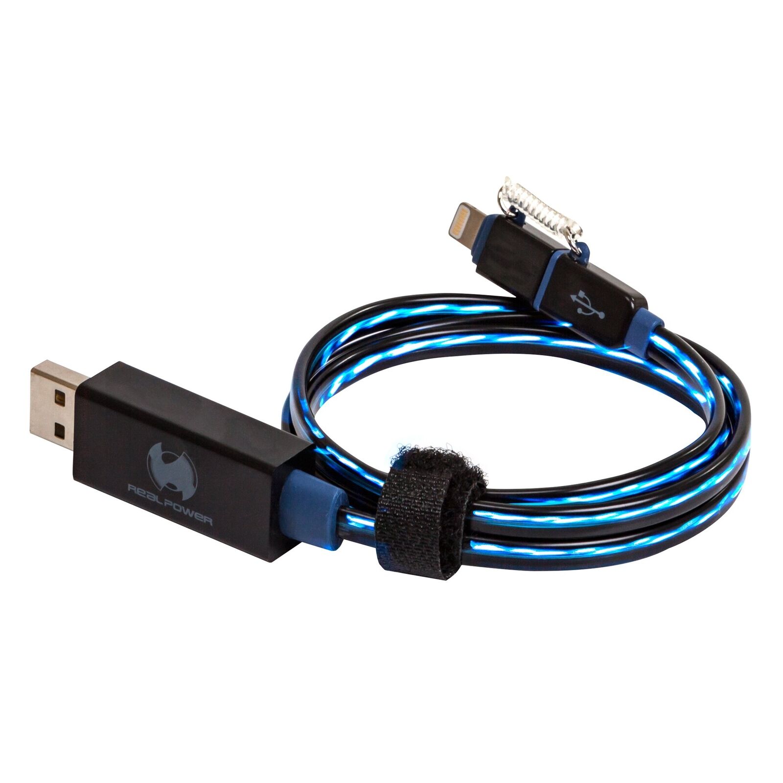 RealPower Datenkabel LED blau micro-USB auf NUOVO