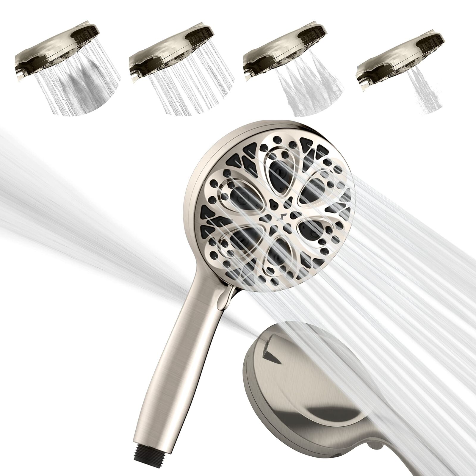 SparkPod 10 Setting High Pressure 5`` Shower Head Nickel NUOVO