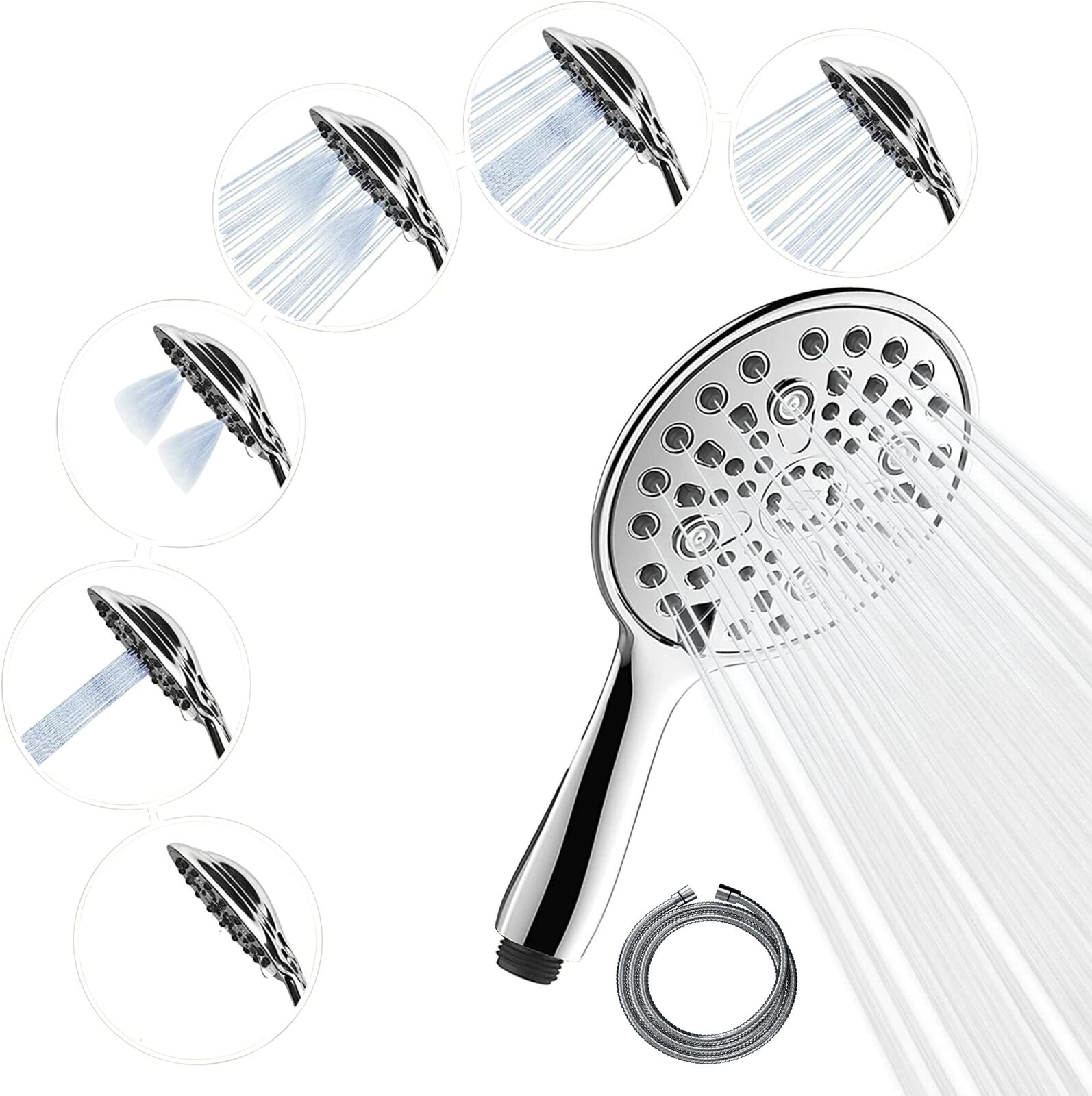 SparkPod High Pressure Handheld 6`` Shower Head Chrome NUOVO