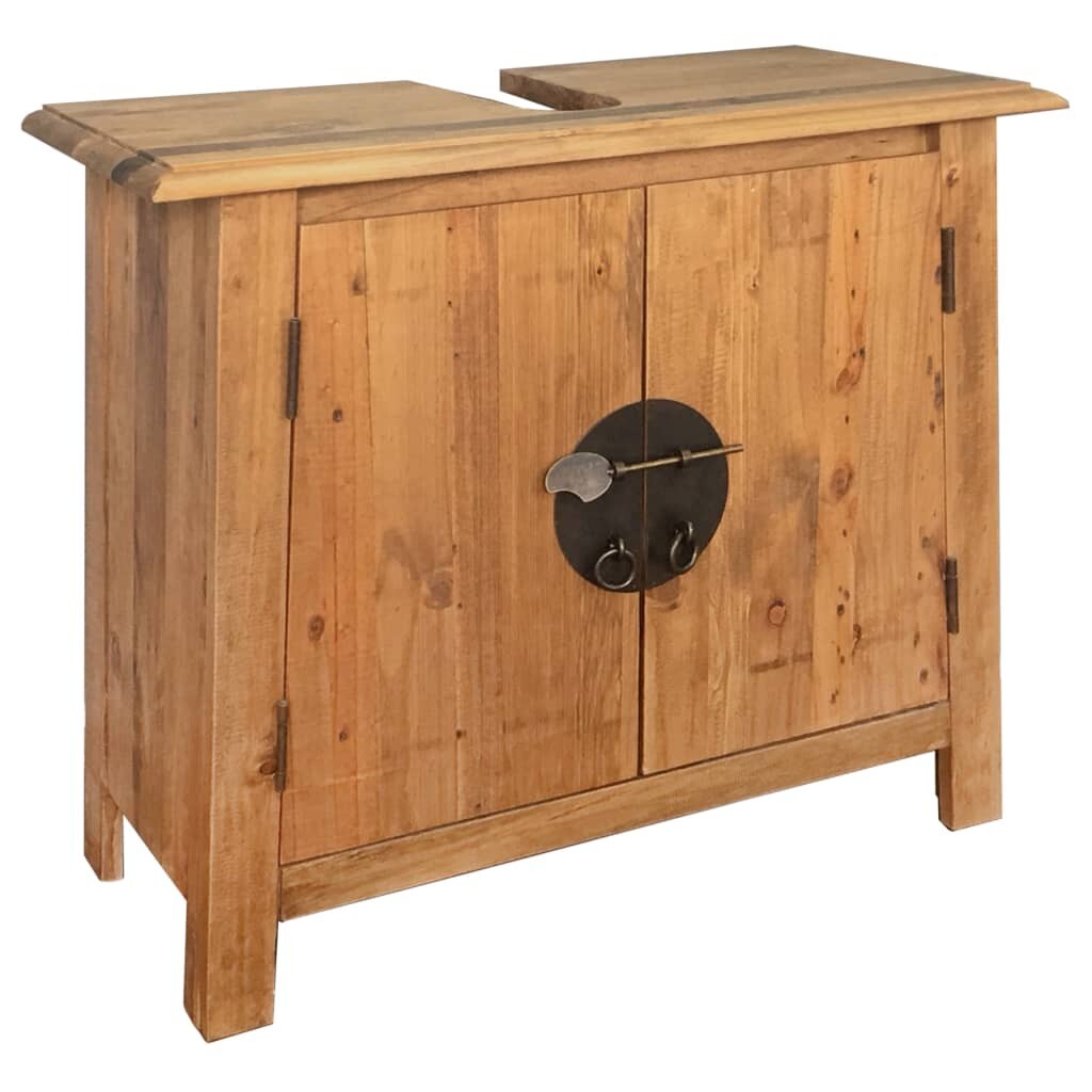 vidaXL Vanità da Bagno in Legno Massello di Pino 70x32x63 cm