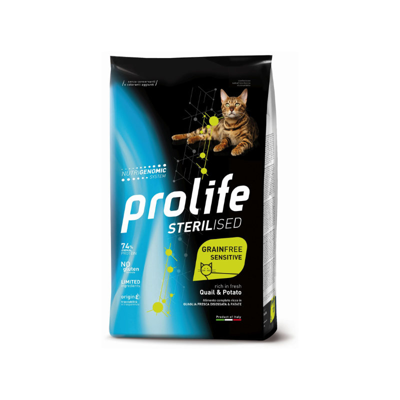 Prolife cat sterilised grain free sensitive quaglia e patate 1,5kg