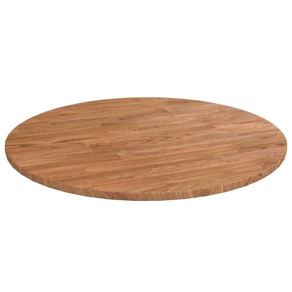 Piano Tavolo Rotondo Marrone Chiaro Ø50x1,5 cm Rovere Trattato
