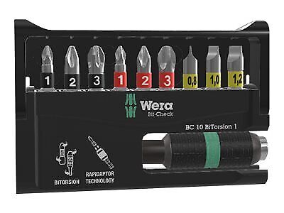 Wera Bit-Check 10 BiTorsion 1 Screwdriver bit and bit holder 05056374001