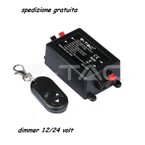 DIMMER TENSIOMETRO  CON TELECOMANDO V-TAC PER STRIP LED 12/24 VOLT