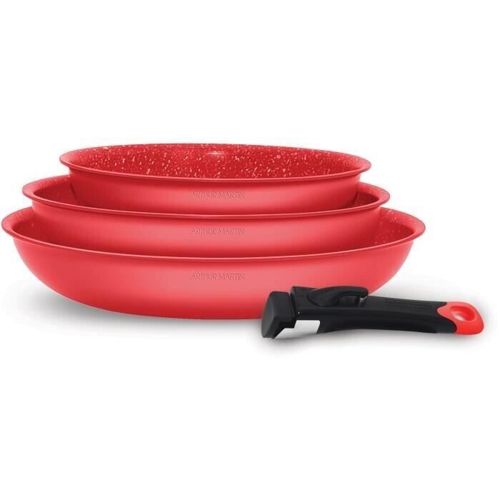 Batteria Cucina Set 3 Padelle Induzione Arthur Martin AMR37 20/24/28cm 1 Presa