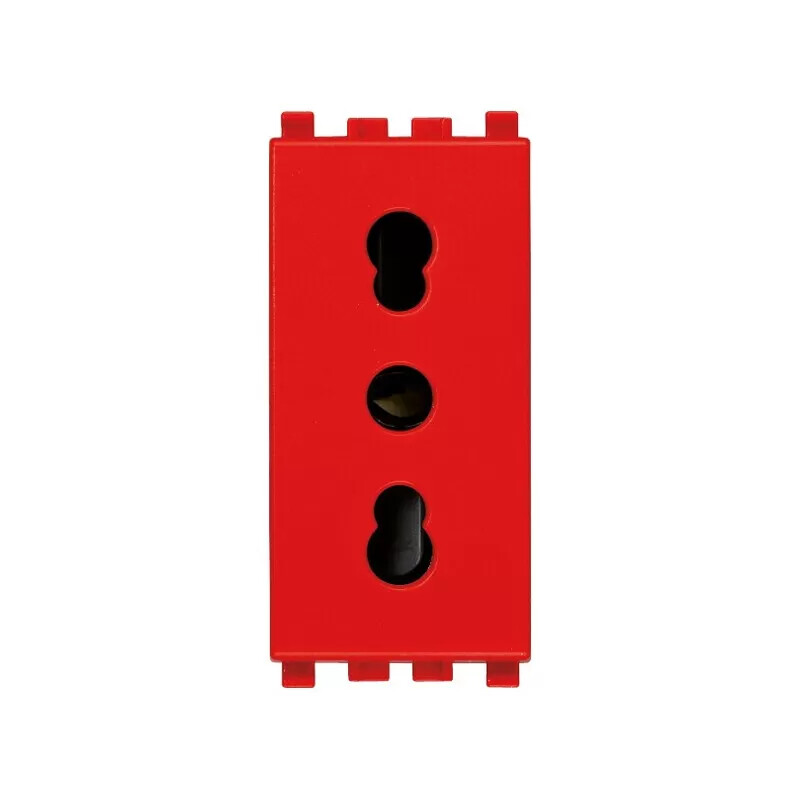 Vimar 20203.R Presa 2P T 16A Bipasso Bivalente Rosso